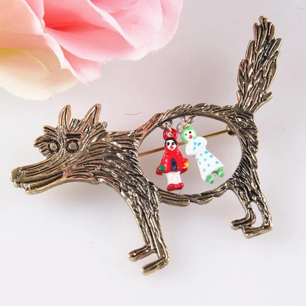 Vintage Wolf Brooch