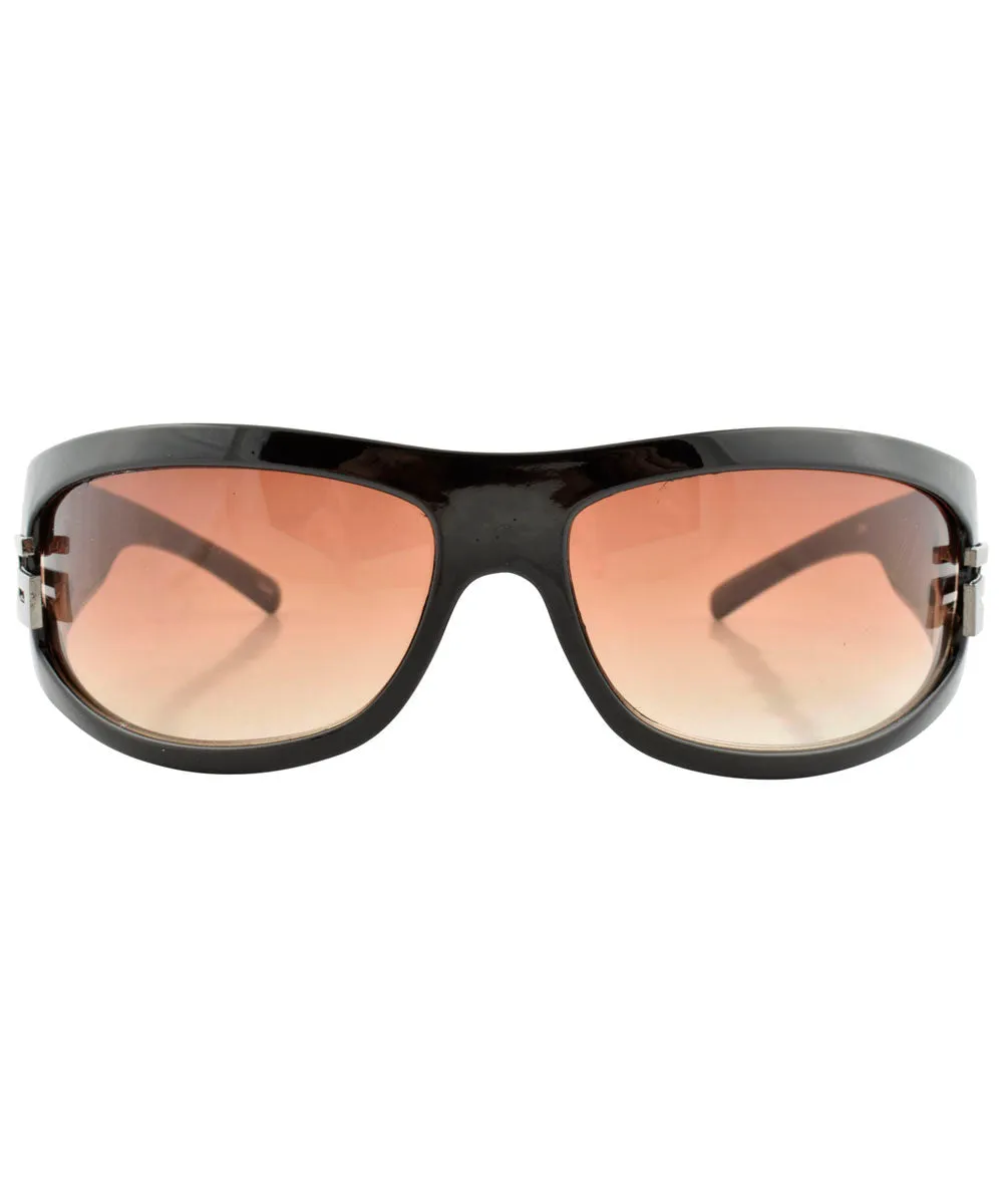 VISIBLE Black/Amber Oversized Sunglasses