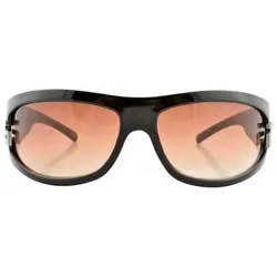 VISIBLE Black/Amber Oversized Sunglasses