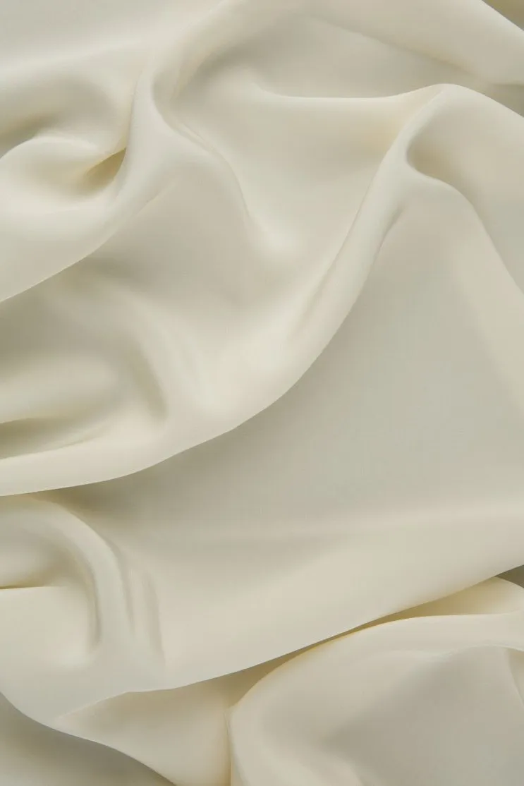 Whisper White Silk Crepe de Chine Fabric