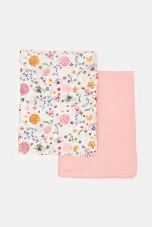 Women Pink Solid And Printed Set (Pack of 2)