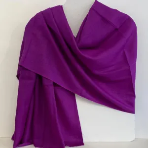 Wool and Silk Scarf - Purple