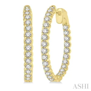 Yellow Gold Diamond Hoop Earrings