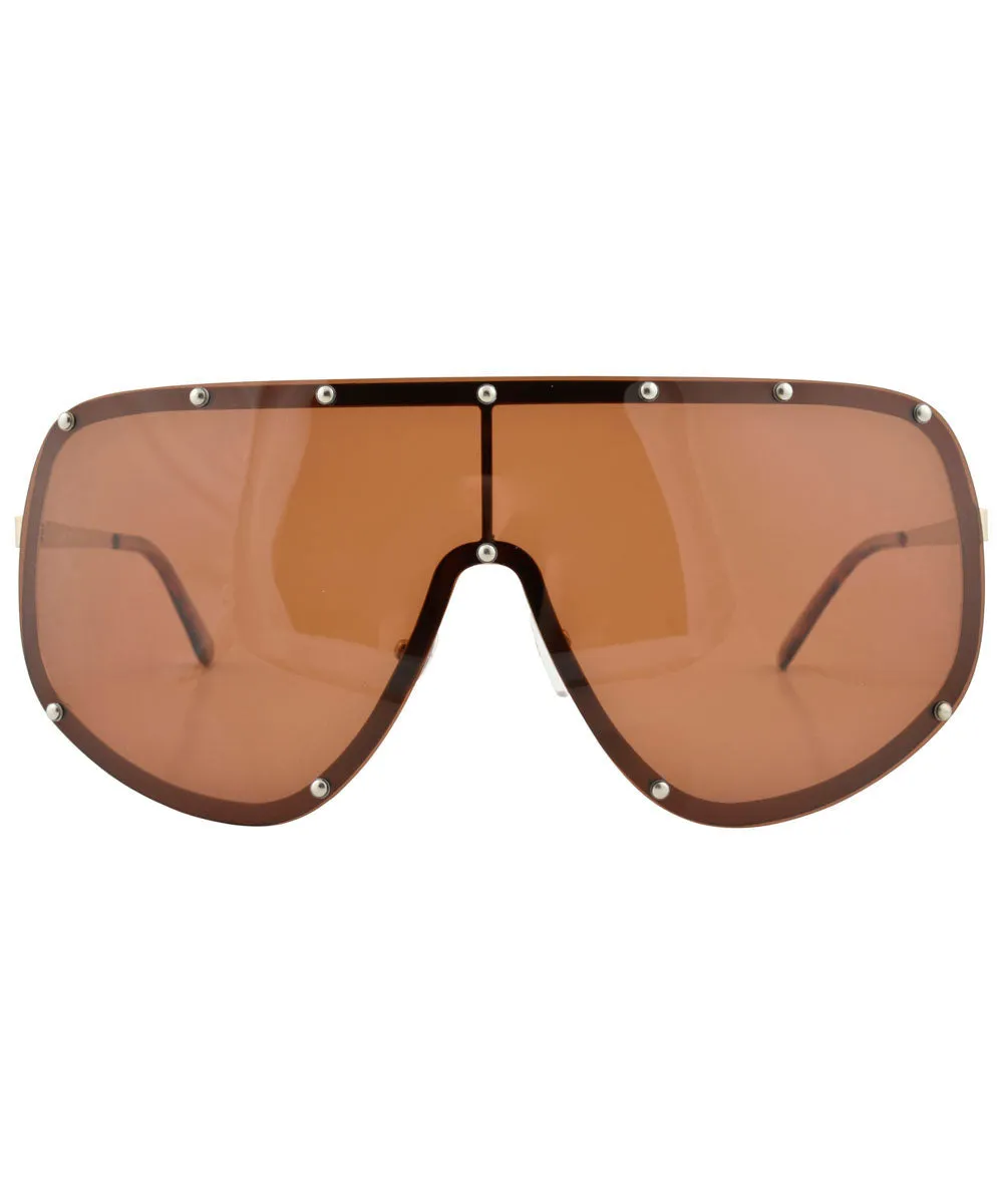 YOKO Brown Oversized Sunglasses